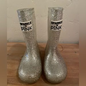Girls Sparkle In Pink Rain Boots